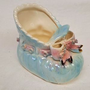 Vintage NAPCO Japan baby bootie ceramic planter